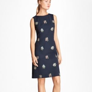 Navy floral print sheath Dress NWT